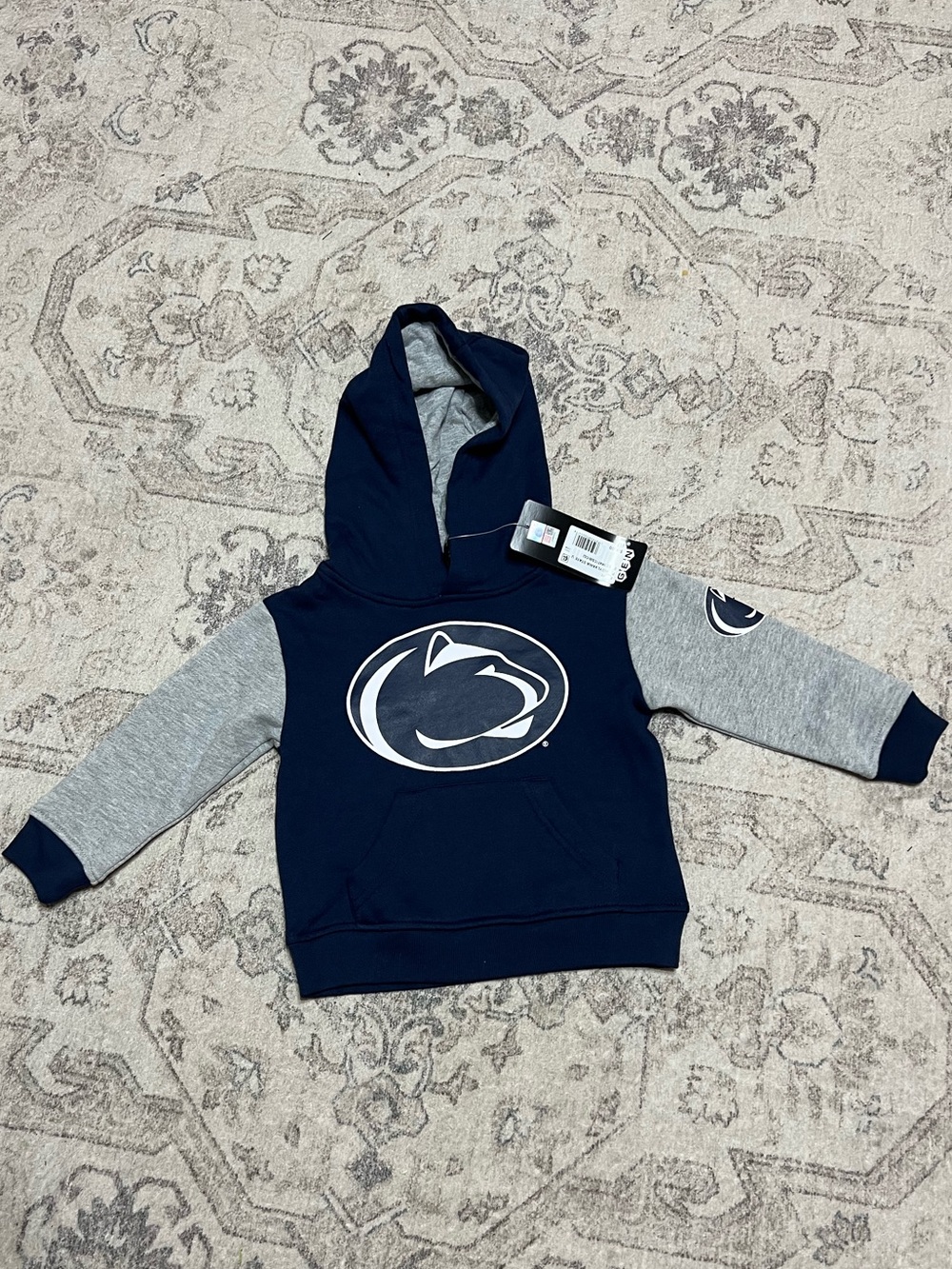 2T Pennsylvania Penn State University navy/ gray hoodie white Nittany Lion logo